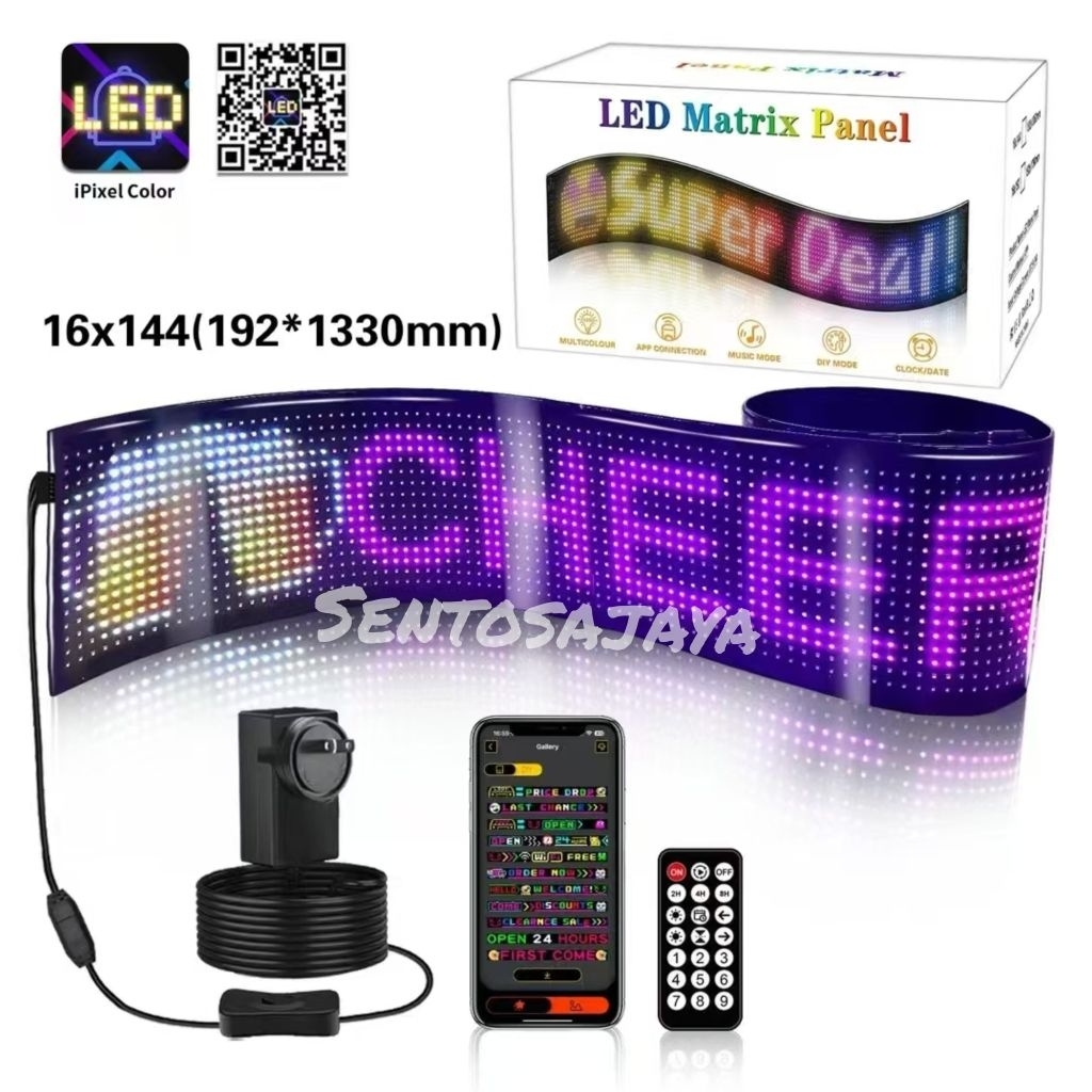Jual Led Matrix Flexible USB 5 Volt Screen Display Pola Mata / Running ...