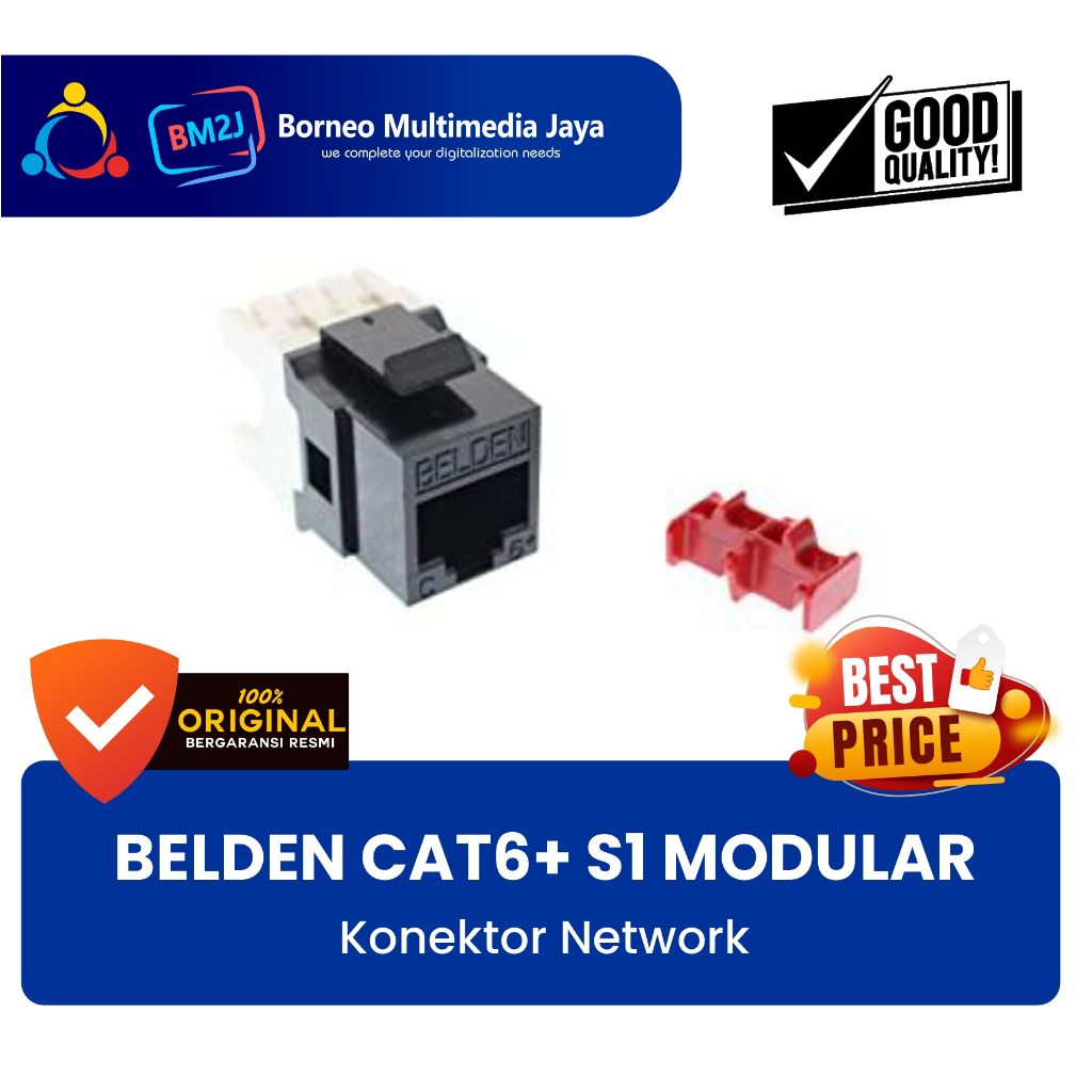 Jual Belden AX101321 S1 Modular Jack UTP RJ45 Cat-6+ Cat6+ Black AX ...
