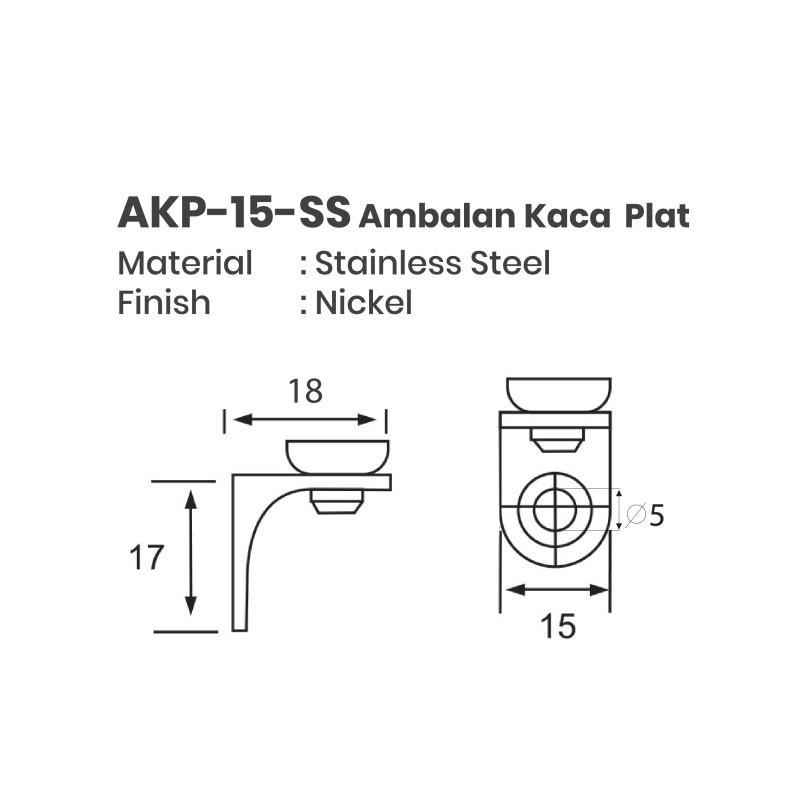 Jual (50 PCS) Ambalan Kaca Plat Huben AKP-15-SS - Ambalan Kaca ...
