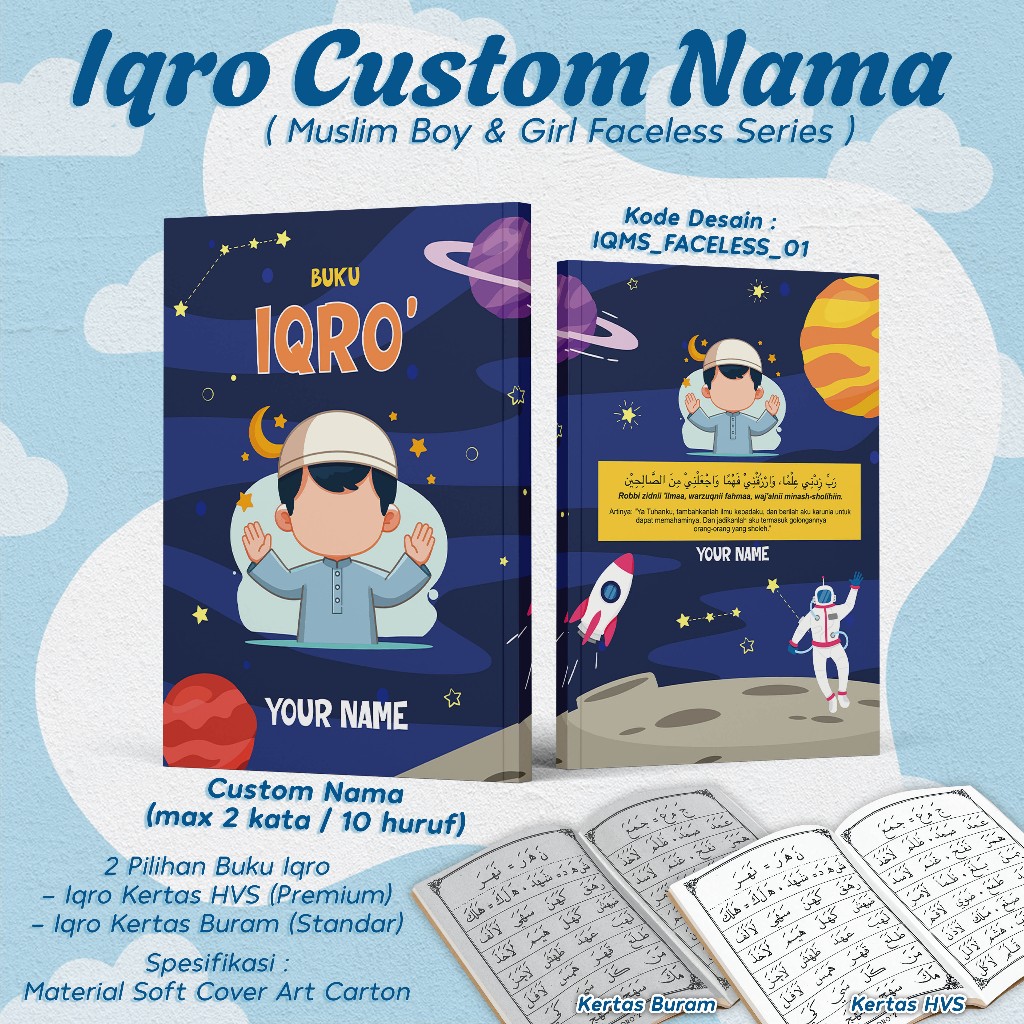 Jual IQRO ANAK CUSTOM NAMA / BUKU IQRO SOFTCOVER LENGKAP IQRO 1 - 6 ...
