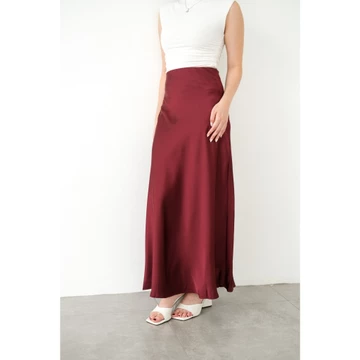 JENN ROSE Carol Premium Satin Silk Skirt Midi Lenght Rok Satin Midi