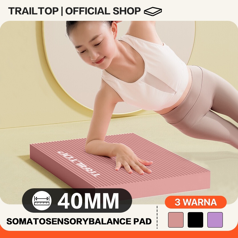 Trailtop Balance Pad NBR Matras Olahraga Anti Slip Tebal 4cm Ab Wheel Roller Matras Lutut