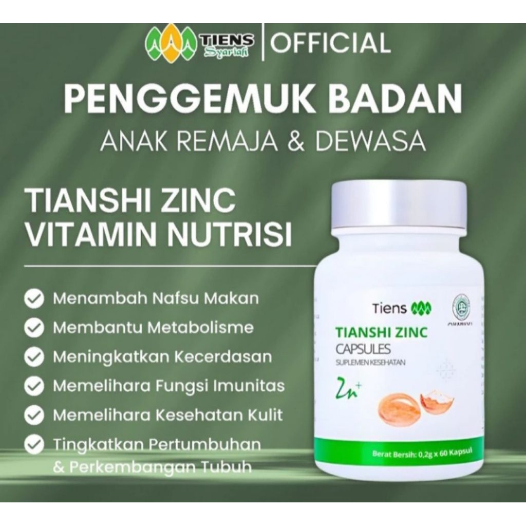 Jual Tianshi Zinc capsule penambah nafsu makan penggemuk badan anak ...