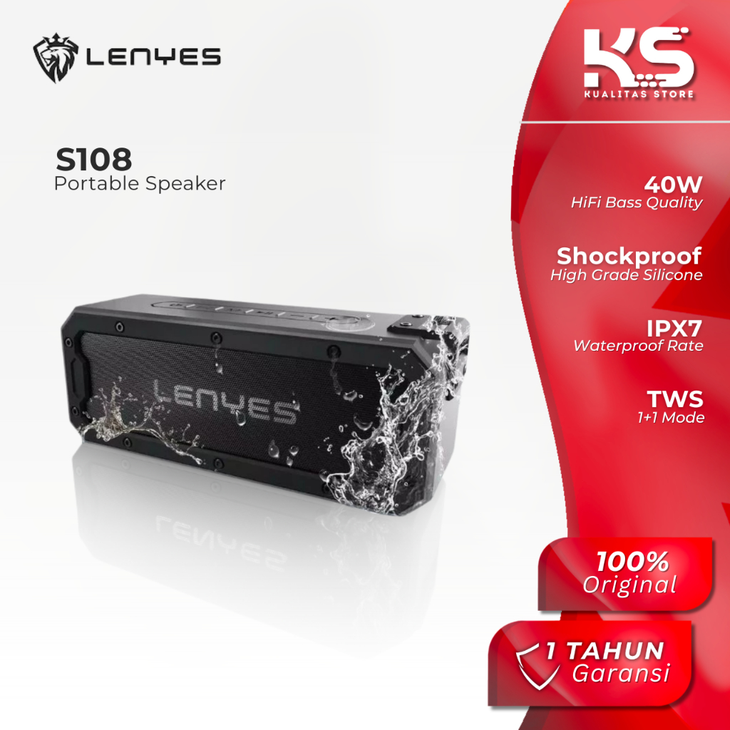 Jual LENYES SPEAKER BLUETOOTH TWS V5.0 SHOCKPROOF AND WATERPROOF IPX7 ...