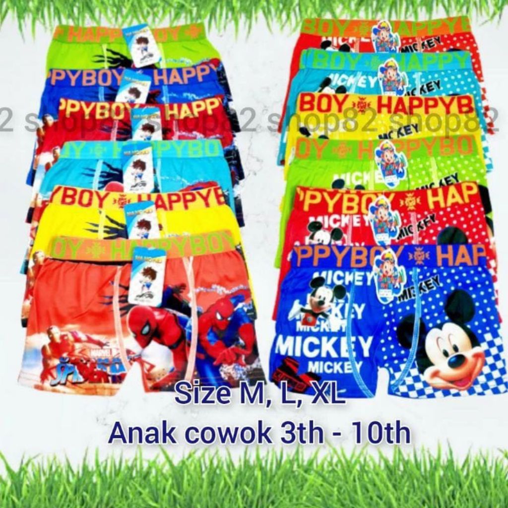 Jual celana (3pcs) Boxer Anak laki-laki import umur 3 sampai 11 tahun ...