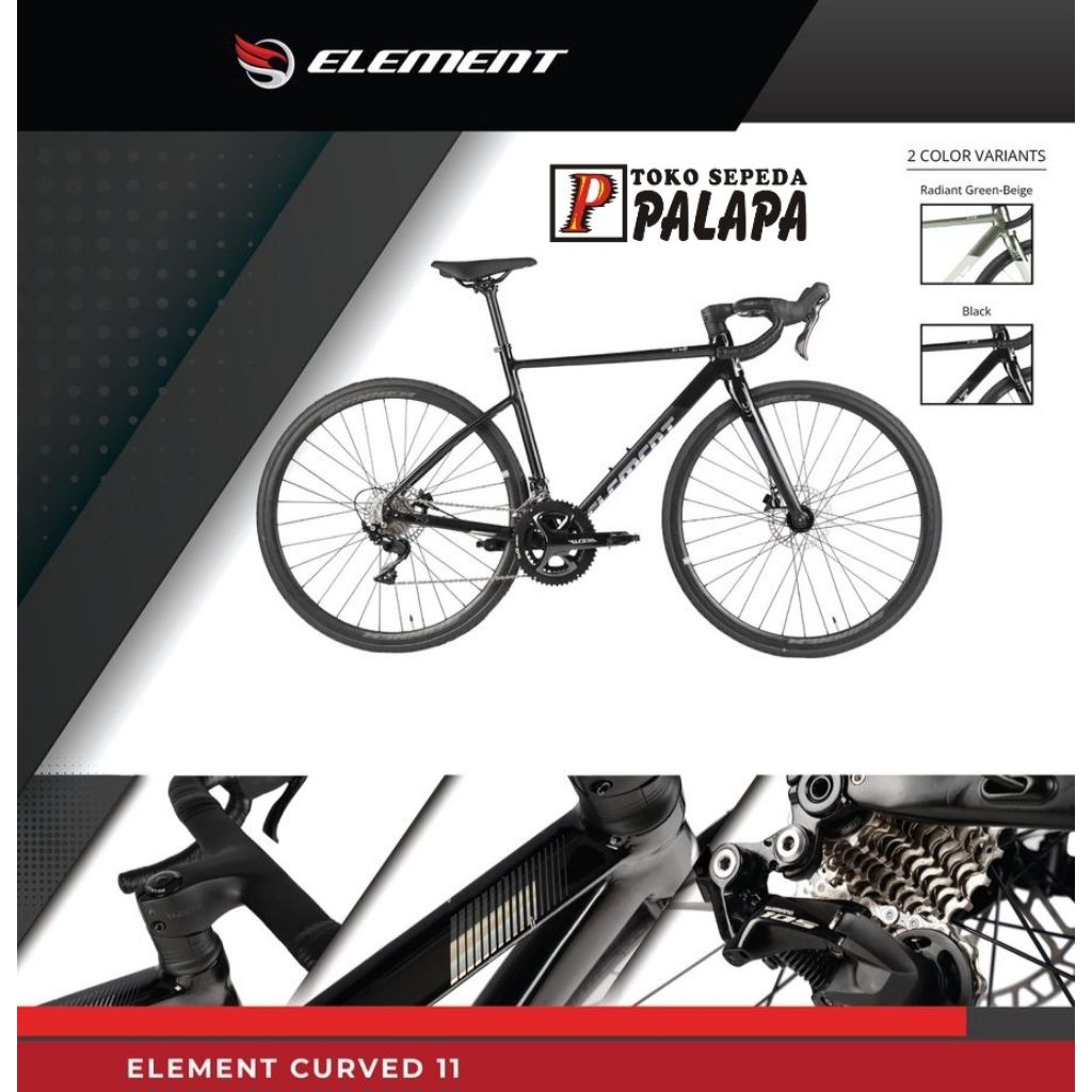 Jual SEPEDA BALAP 700C ELEMENT CURVED 11 Speed ROADBIKE Road Bike ...