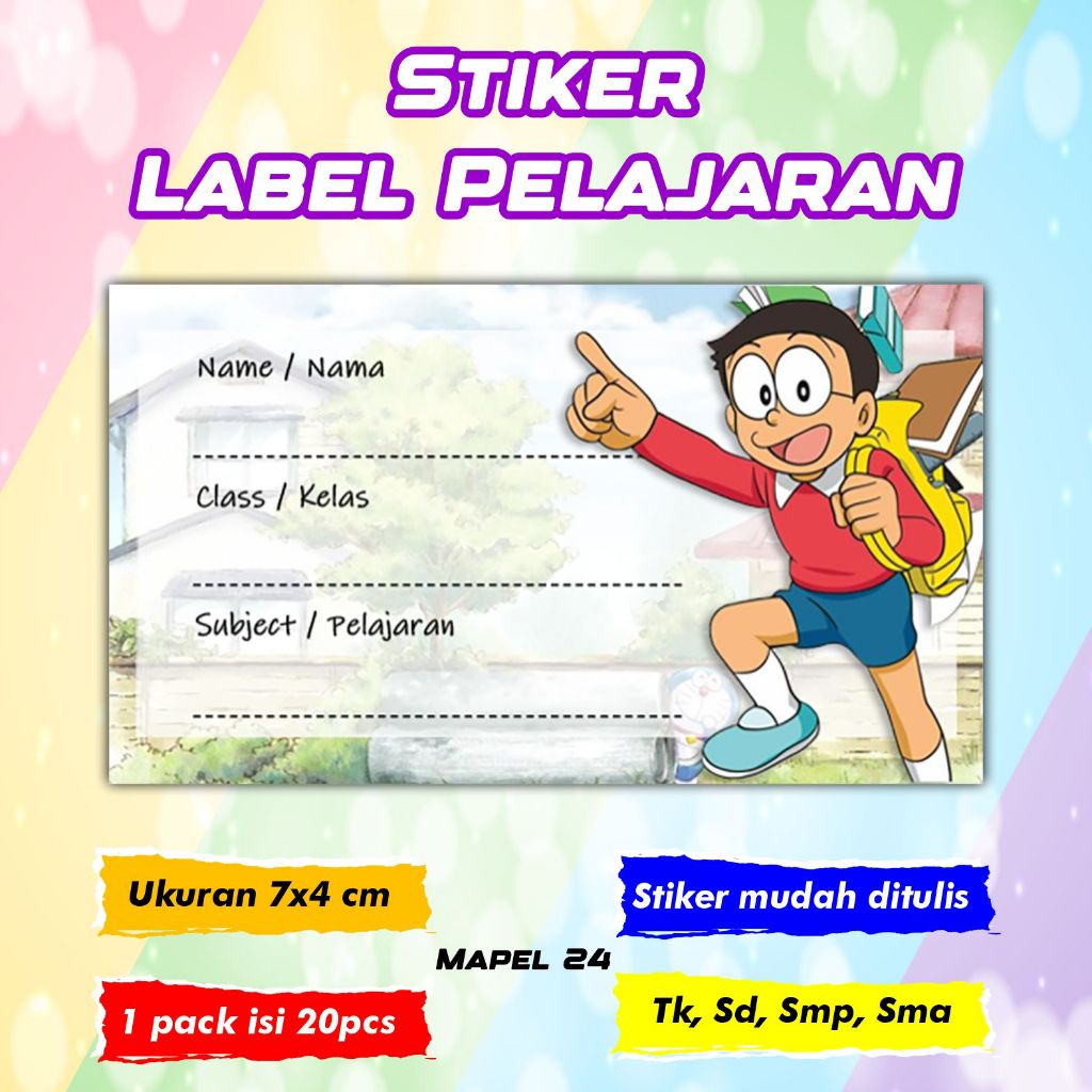 Jual Stiker Label Pelajaran Nama Kelas Karakter | Shopee Indonesia