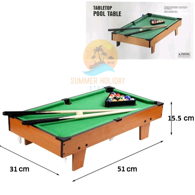 Jual Meja Billiard Mini Pool Table Kayu MDF Bola Hadiah Permainan Toys ...