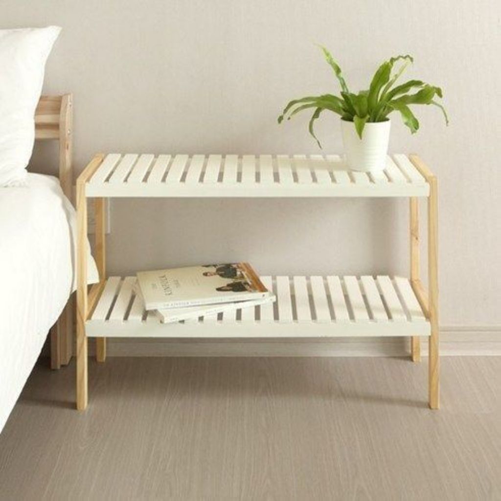 Jual Wooden Shelf Rak Kayu 2 susun Rak Kayu Serbaguna Rak Sepatu Rak ...