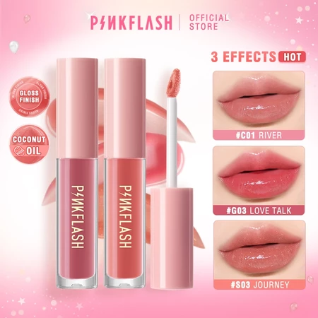 PINKFLASH Lip Gloss Moisturizing Shine and Shimmer Plumping Glasir Bibir