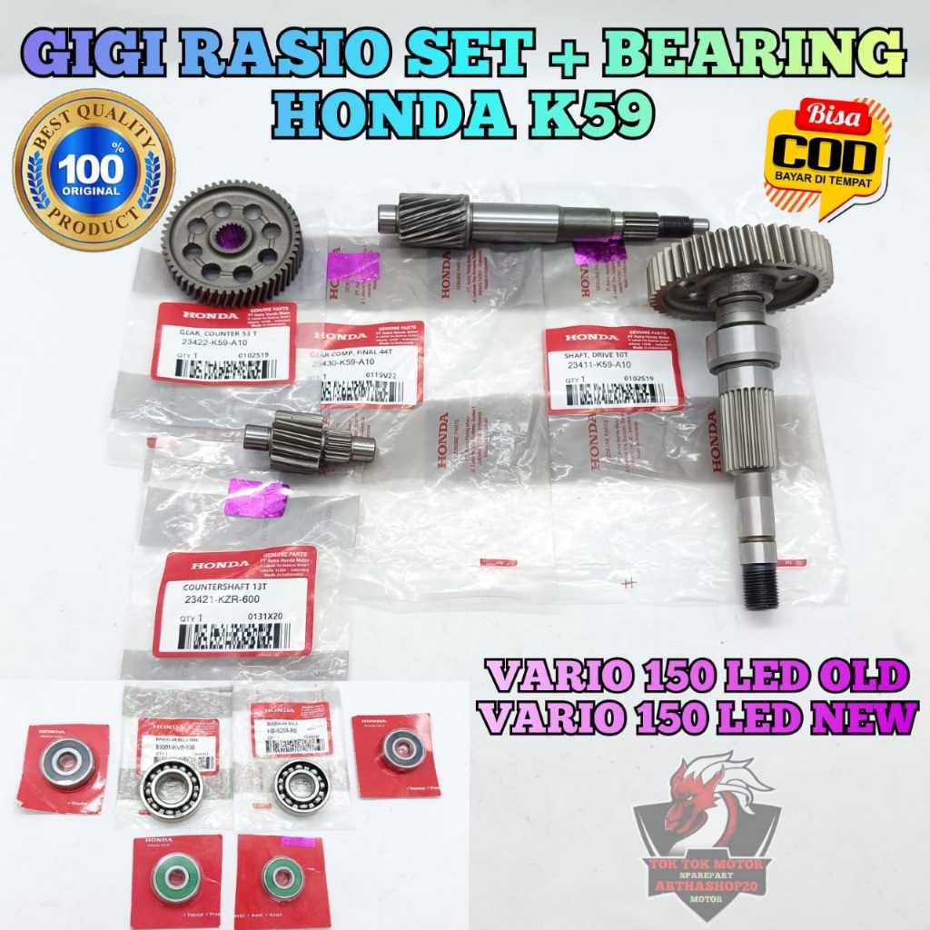 Jual Gigi Rasio Set K59 + Bearing Set Motor Honda Vario 150 ESP Old ...