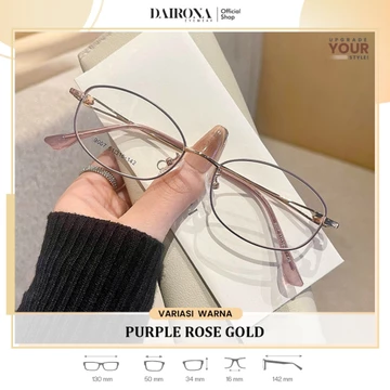 Dairona Eyewar Kacamata Frame Photocromic Minus Anti Blueray Radiasi Wanita Bluecromic Fashion