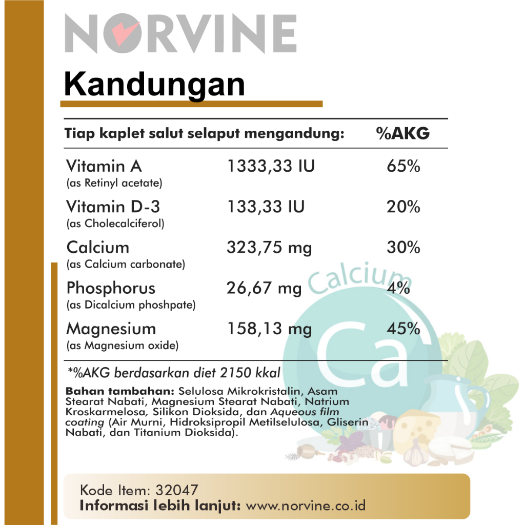 Jual Norvine Triple Glucosamine Chondroitine & MSM & Calcium Magnesium ...