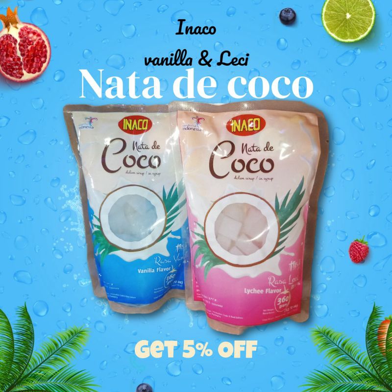 Jual Inaco Nata de Coco Vanilla, Manggo & Leci | Shopee Indonesia