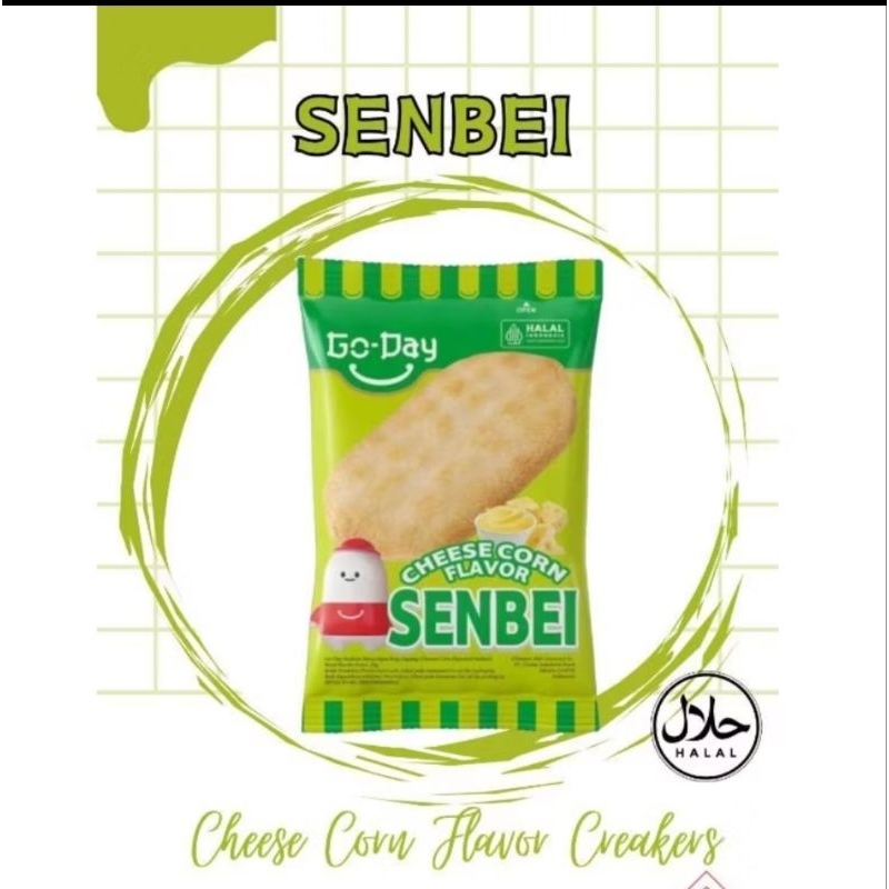 Jual go-day senbei cracker rasa keju jagung bakar 1 renteng isi 10 pcs ...