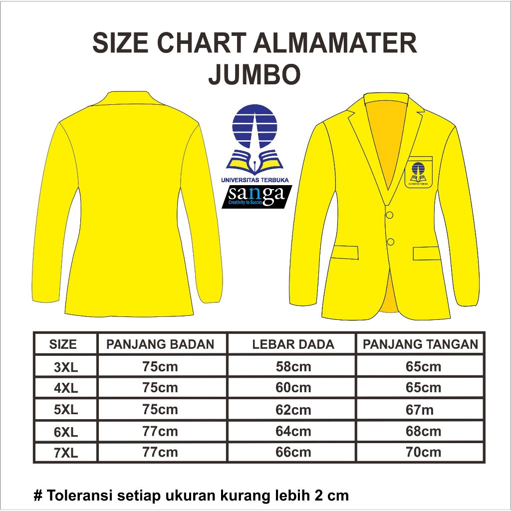 Jual Jas UT Jumbo / ALMAMATER UNIVERSITAS TERBUKA UT | Shopee Indonesia