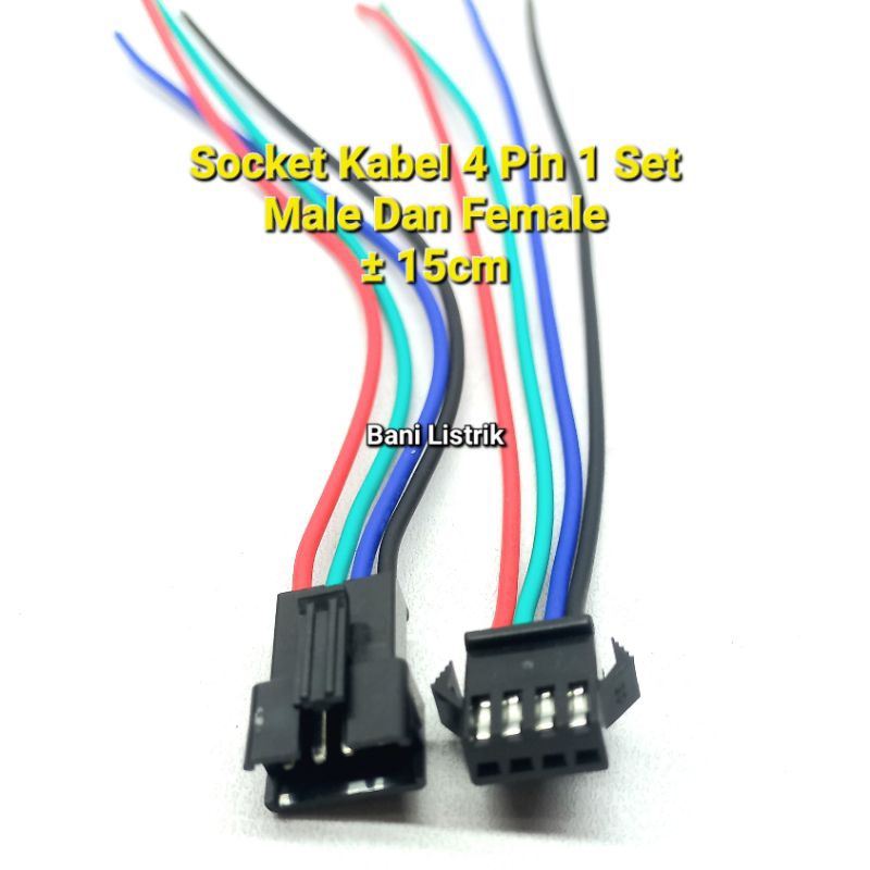 Jual Soket Kabel 4 Pin Socket Berkualitas 1 Set Male dan Female ...