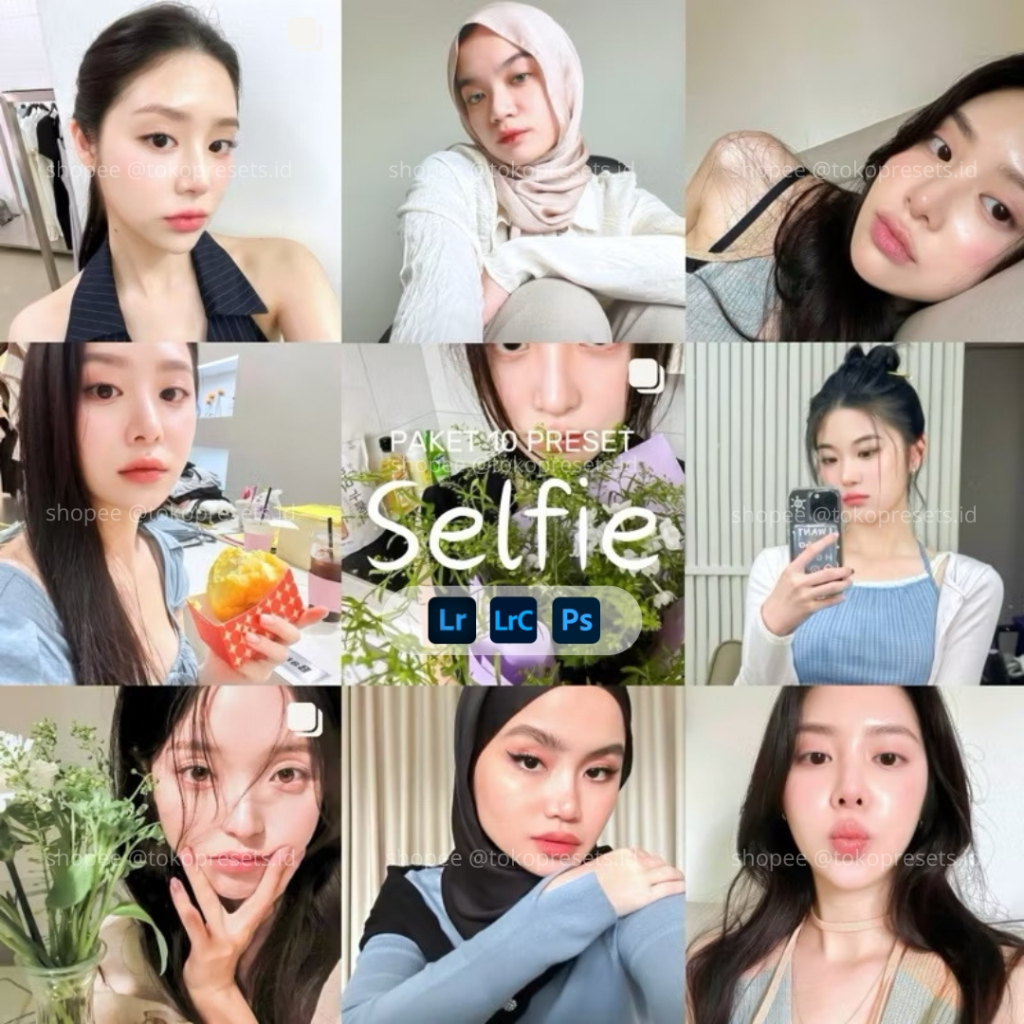 Jual 10 Preset Lightroom Aesthetic Selfie | Filter Lightroom Mobile DNG ...