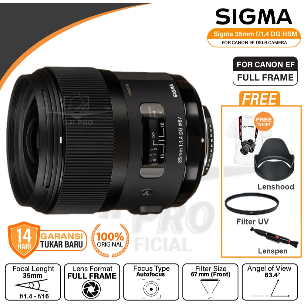 Sigma 35mm DG HSM Art Lens for Canon EF Nikon F Sony E Lensa  Sigma 35mm DG DN Sony Original
