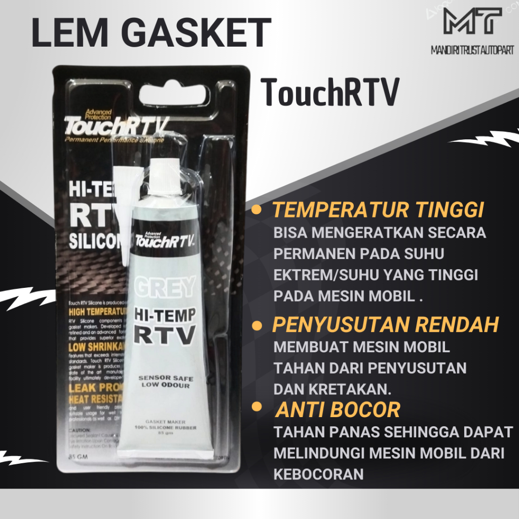 Jual LEM SILIKON MOBIL MOTOR GASKET RTV TAHAN PANAH HI-TEMP 85GR UNTUK ...
