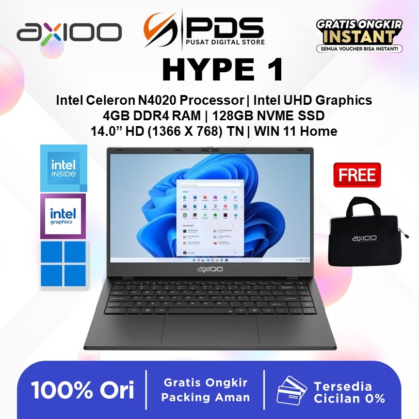 AXIOO HYPE X Intel Celeron N4020 8GB 128GB SSD DOS 14
