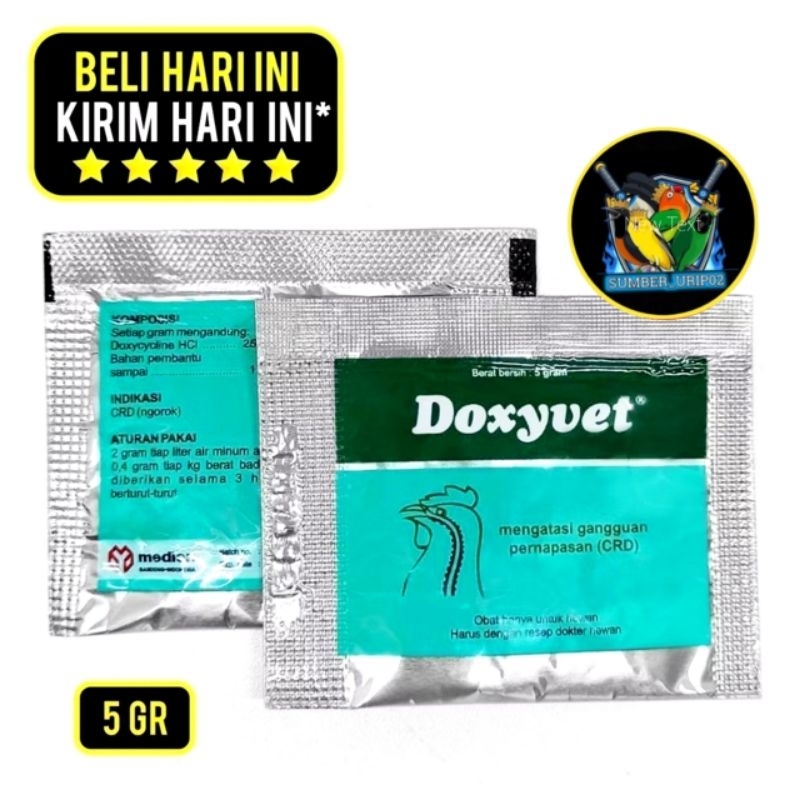 Jual Doxyvet 5 gram antibiotik obat ayang unggas burung | Shopee Indonesia