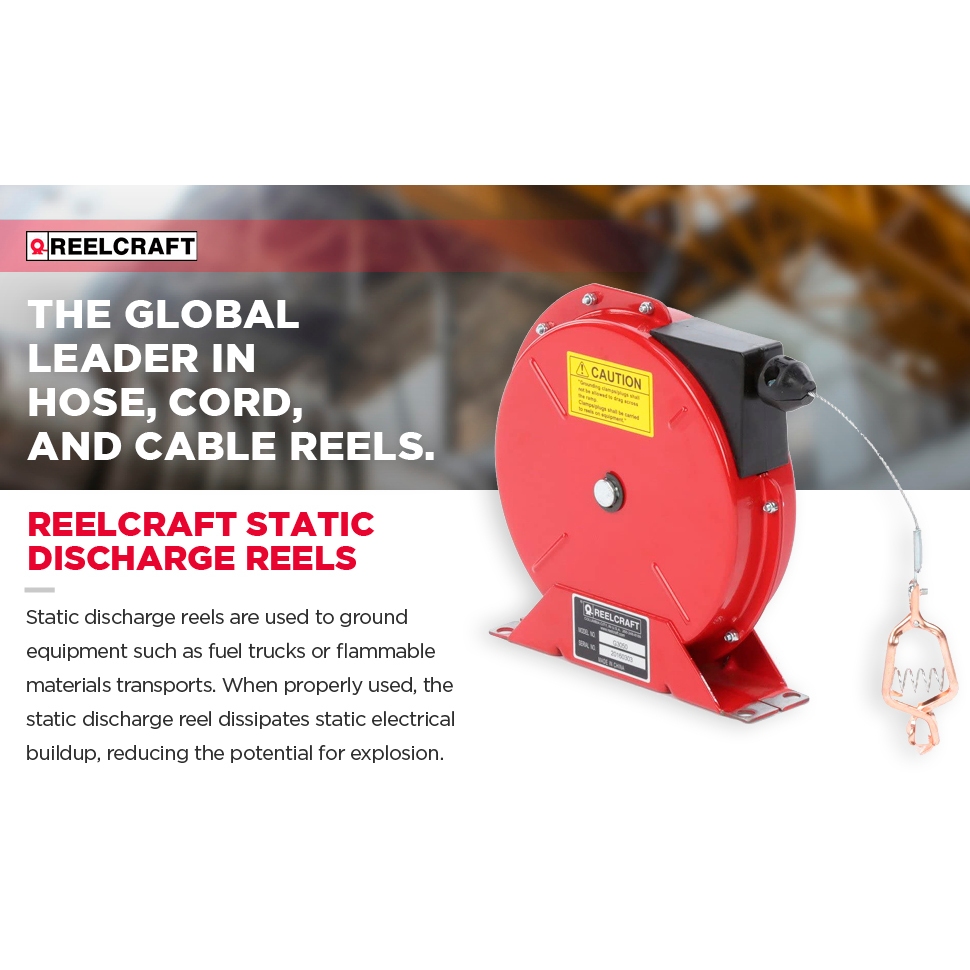 Jual REELCRAFT Static Discharge Reel Grounding Reel W/ Lock G3050N ...