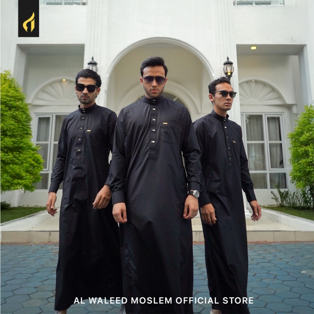 Jual Al waleed moslem Jubah Exclusive Habsyah Lengan Panjang Hitam ...