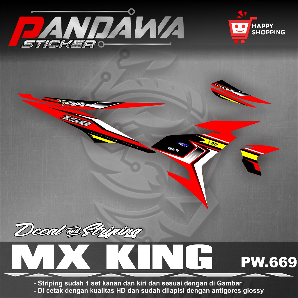Jual Sticker Striping Yamaha MX King 150 Lis Variasi Grafis Semifull ...