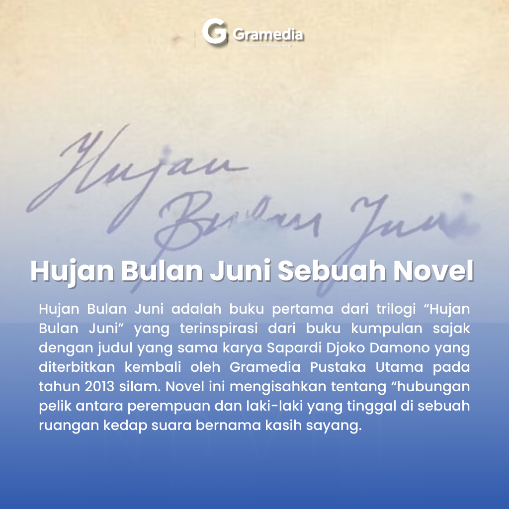 Jual Gramedia Bogor Cibinong - Hujan Bulan Juni Sebuah Novel | Shopee ...