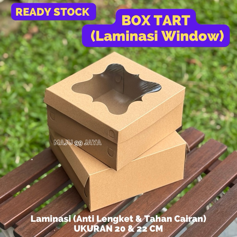 Jual Box Tart Laminasi Window Ukuran 20x20x10 cm & 22x22x10 cm Kraft ...