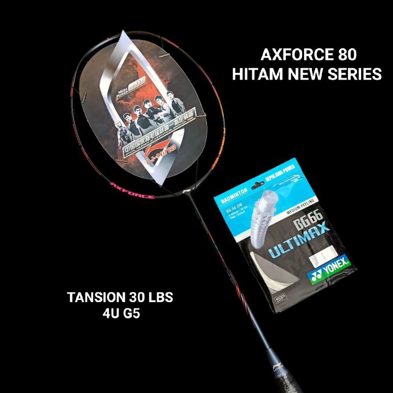 Jual RAKET BADMINTON AXFORCE 80 GRD ORIGINAL TANSION 30 LBS BONUS TAS ...