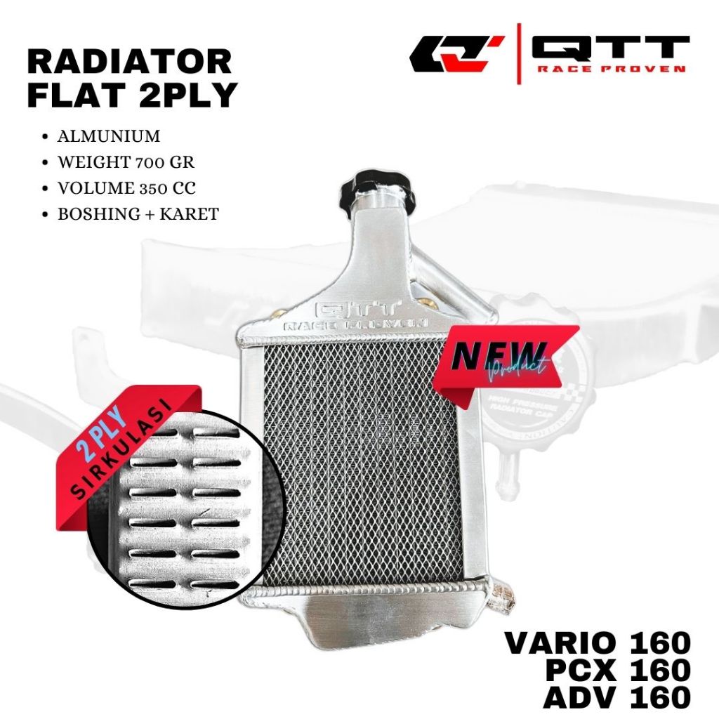Jual Radiator QTT VARIO 160 PCX 160 ADV 160 2 Ply Flat alumunium RDX4 ...