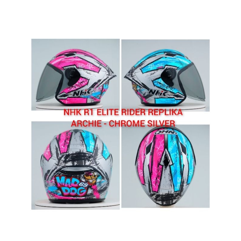 Jual Nhk R1 Elite Rider Replika Achie chrome silver | Shopee Indonesia