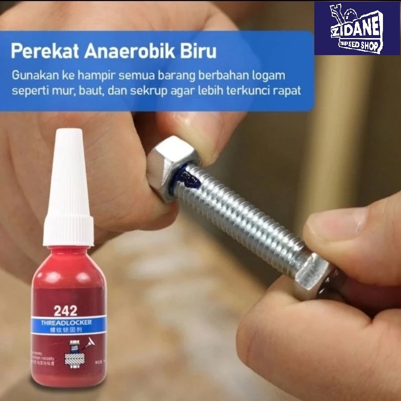 Jual Lem Baut Mur Lock Thread 10ml Titanium Serbaguna 242 243 Lem Anti ...