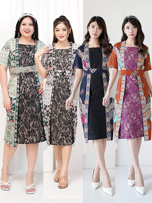 Jual Dress Batik Bruklat Ukuran Standar dan XXL Santa 532 533 | Shopee ...