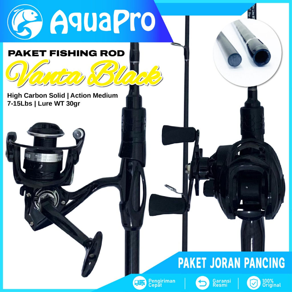 Jual Aquapro Paket Set Alat Pancing Joran Vanta Black Spinning ...