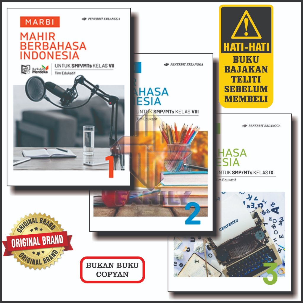Jual MARBI Mahir Berbahasa Indonesia SMP kelas 7 8 9 KURMER Kurikulum ...
