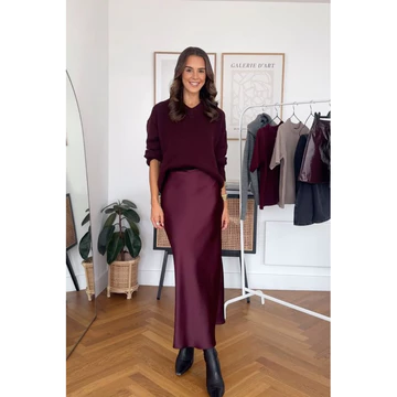 Mine Rok Satin Silk Premium Rok Duyung Satin Maxi Skirt
