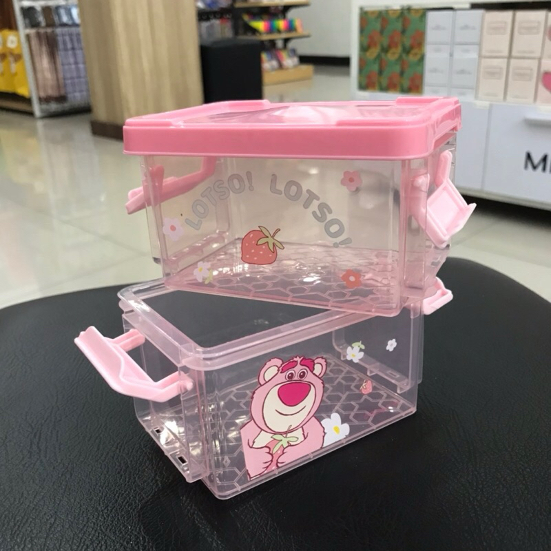 Jual Miniso Lotso Double Layer Storage Box / tempat penyimpanan lucu ...