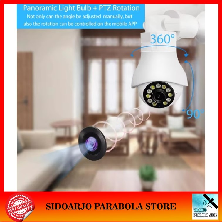 Jual CCTV IP Camera Lampu Bohlam Ipcam Bulb Panorama VR 360 Pan Tilt ...