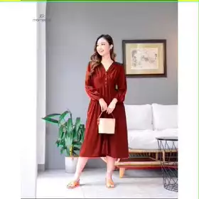 Jollie Dress Full Kancing Long Sleeves Casual Dress