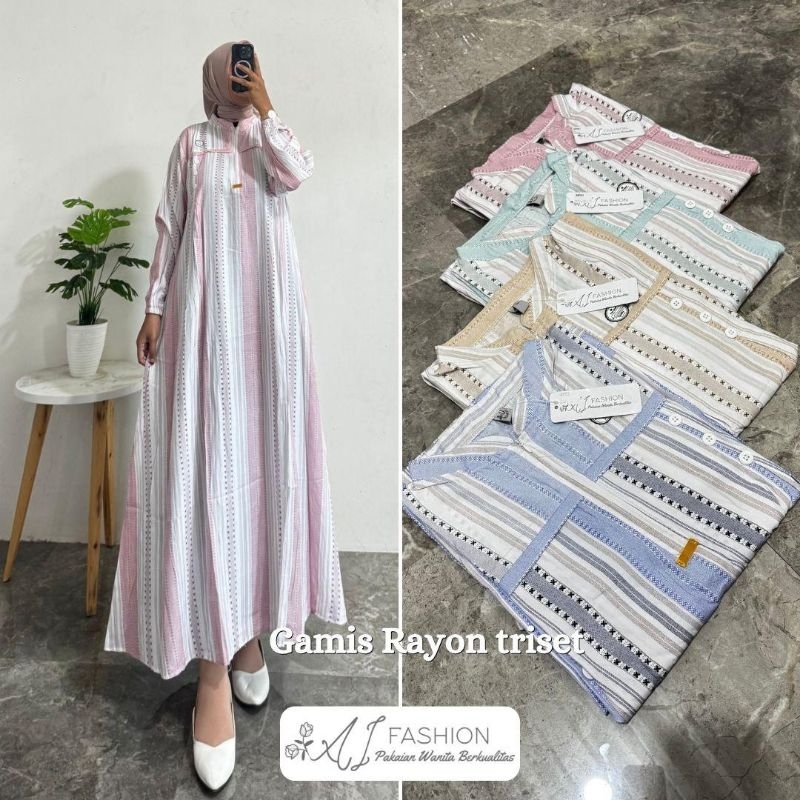 Jual GAMIS RAYON MOTIF TRISET AI FASHION | Shopee Indonesia