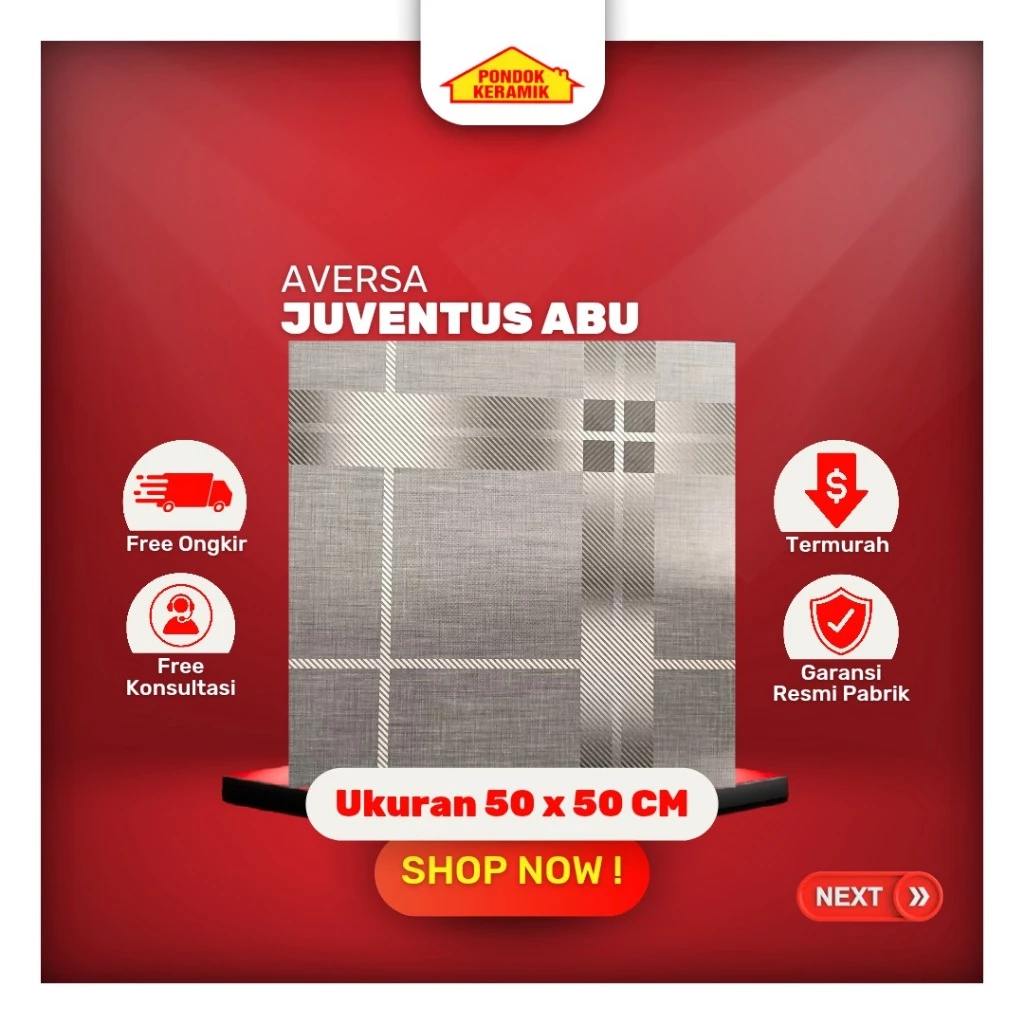 Keramik Lantai Aversa 50x50 Juventus Abu / Keramik Kasar Warna Abu