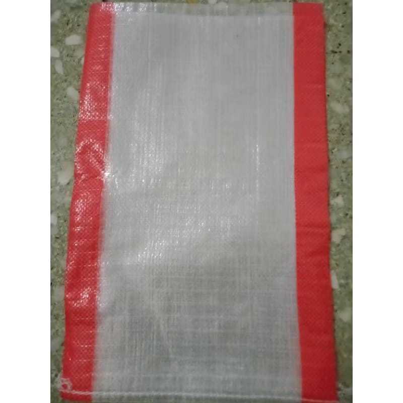 Jual [ Per Lembar ] Karung Bening List Merah Hijau Biru Karung Plastik ...