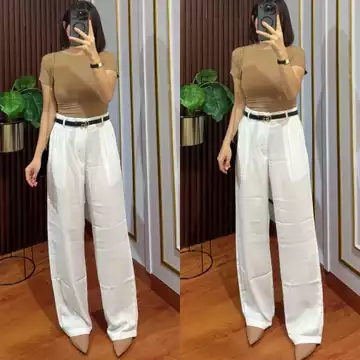 Celana Kulot Highwaist Pants Wanita Premium Bahan Tebal Hw Pants