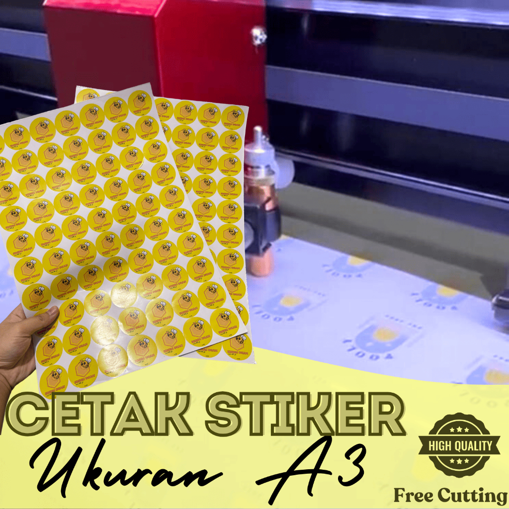 Jual CETAK STIKER UKURAN A3 | STIKER BISNIS | CUSTOM SIZE| FREE CUTTING ...