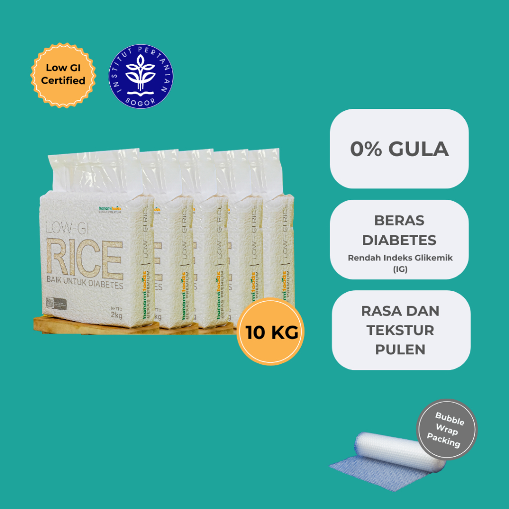 Jual Beras Putih Premium Bundle 10Kg - Beras Diabetes Rendah IG Hanami ...