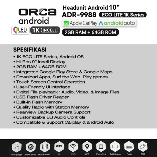 Jual Orca Car Multimedia System Head Unit Android Orca Ecolite New ...