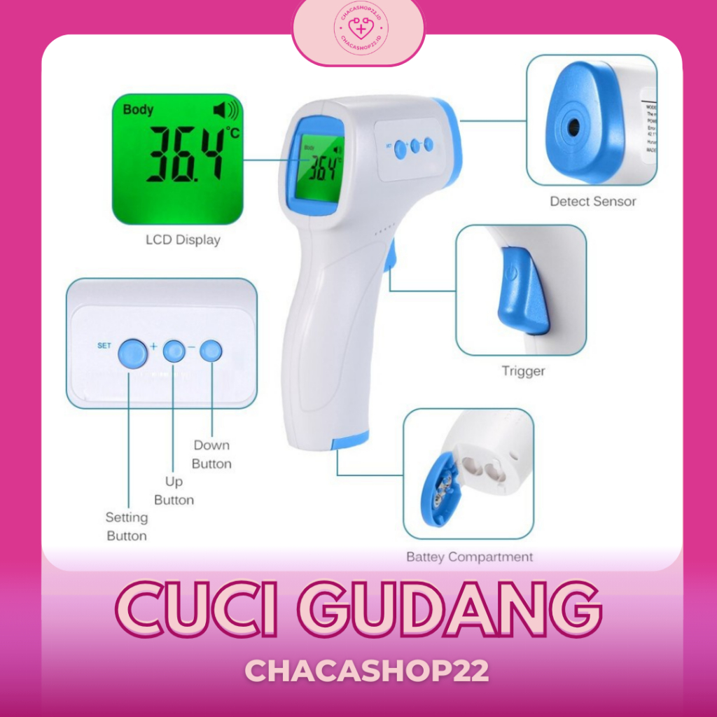 Jual CHACASHOP 22 | CUCI GUDANG - Thermogun Thermometer Digital ...